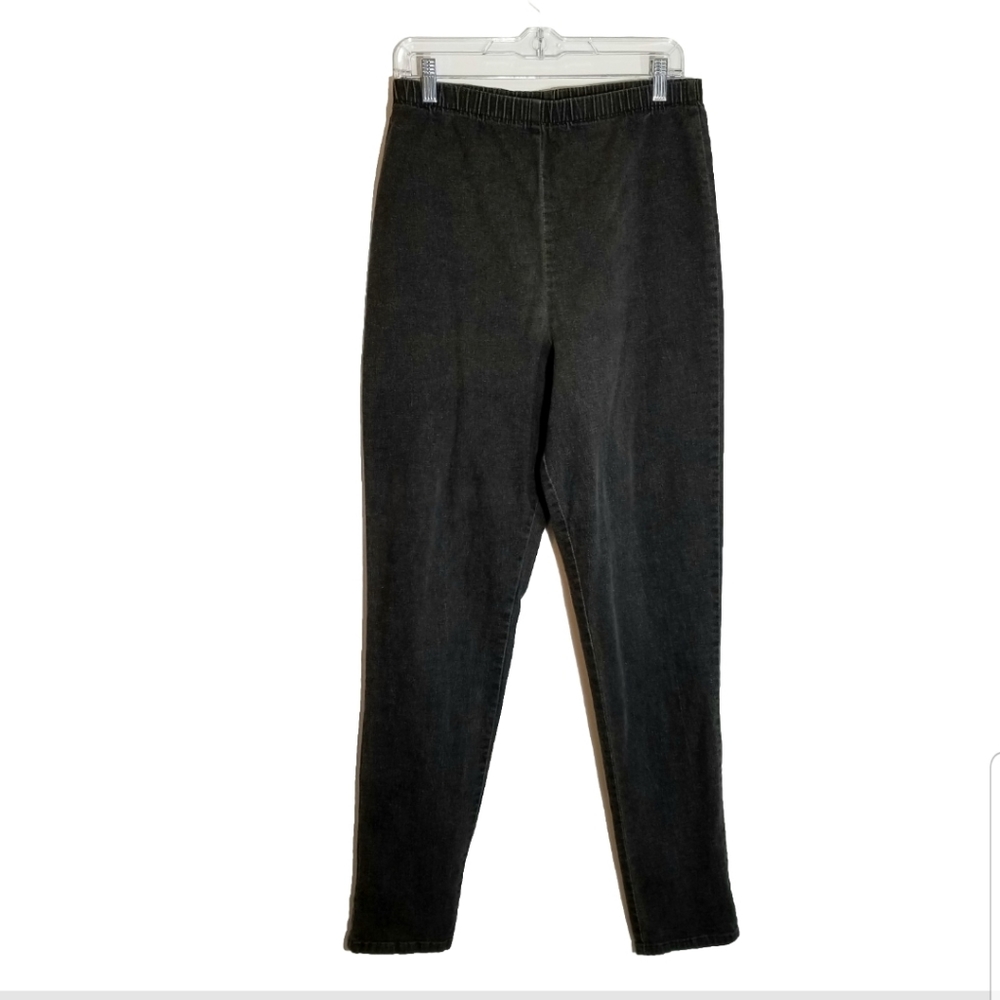 Hunters Run Jeans Women's Size 18 Elastic Waist High Rise Vintage Charcoal Black